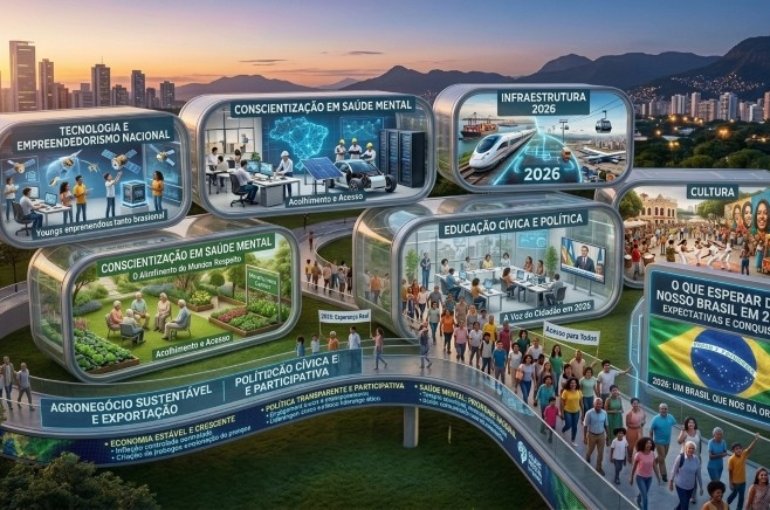 Expectativas econômicas, políticas e de saúde mental em 2026. (Imagem: IA)