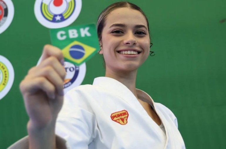Evento acontece em Brasília e reúne mais de 1500 atletas de 50 países diferentes. Na foto, Victória Tatagiba, atleta da Multivix - convocada para o Karatê kata feminino. (Foto: Divulgação)