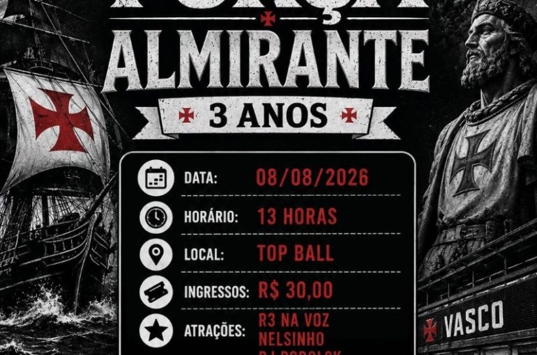 Festa de aniversário terá atração vinda diretamente do Rio de Janeiro, muito pagode e DJs capixabas para reunir a família vascaína neste sábado (08). (Imagem: Divulgação)